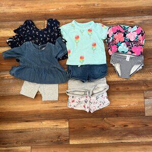 Lot of Toddler Girl Summer Clothing Size 3T (9 pieces)